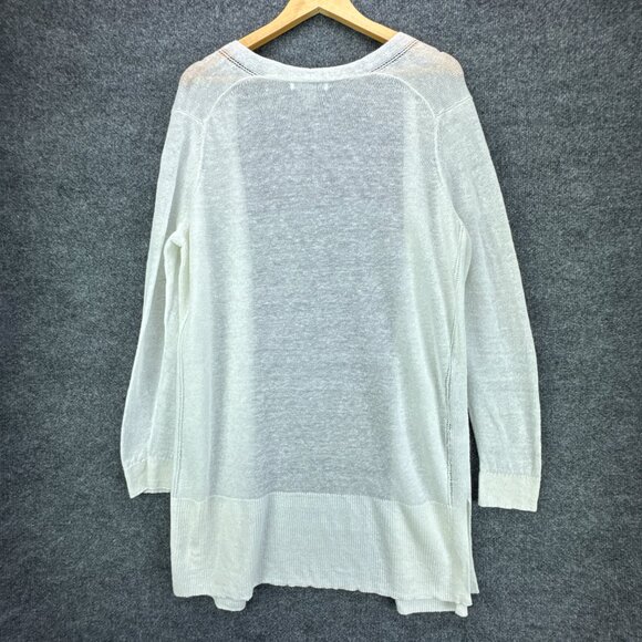 Tommy Bahama Linen Cardigan Womens Extra Large Open Long Duster White Sweater - Picture 5 of 14